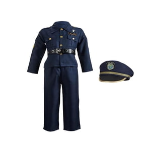 Police Costume for Kids, Role Play Dress-Up Set for 3 - 10 Years Old-Navy Blue