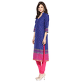 thumbnail image 1 of Trend Matters Royal Blue Ajrakh Hand Block Cotton Printed Straight Kurta, 1 of 2