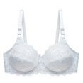 thumbnail image 2 of Sujetador de encaje Mujer Sexy Hacer subir Lencería Copa fina Ropa interior transpirable, Blanco, 44CD AweSitey AP001126-04, 2 of 7