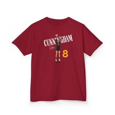 Sophie-Cunningham #8 Women Basketball Cartoon Kids Heavy Cotton Tee-KWBSC8001B-Cardinal Red-XS