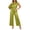 Green, variant on Womens Satin Two Piece Set Asymmetrical One Shoulder Top High Waist Wide Leg Pants Elegant Party Outfit Sky Blue XXXL(XXXL)