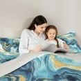 thumbnail image 5 of Castle Fairy Marble Watercolor 2Pcs Bedding Comforter Set for Teens Women Men,Abstract Marbling Twin Comforter Sets,Stone Pattern Breathable Bedding Set,Lightweight Room Decor, 5 of 8