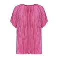 thumbnail image 5 of Cmfcve Women's Summer Plus Size Shirt Round Neck Short Sleeve Gauze Tops Breathable Loose Pullover Tee Shirt, 5 of 7