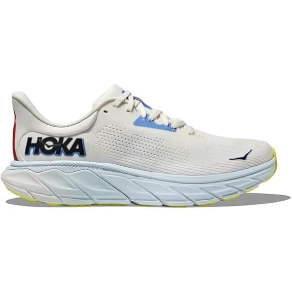Hoka Men's Arahi 7 Running Shoe, Blanc De Blanc/Virtual Blue, US 12 Medium
