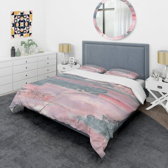 Designart 'Durty Shabby Pink Blush II' Shabby Duvet Cover Set