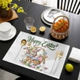 thumbnail image 3 of Easter Rabbits Placemats Set of 8, Watercolor Flowers Eggs Cute Bunny Butterflies Placemats for Dining Table, Place Mats for Kitchen Tabletop, Waterproof Wipeable Dining Table Mats Set, 3 of 9