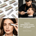 thumbnail image 6 of EXLEAF 2026 New 5Pcs Straight Razor Blades Stainless Steel Material Single Blade Razor Ripple Design Single Edge Razor Blades for Shaving, Grooming, Barbers Style, 6 of 7