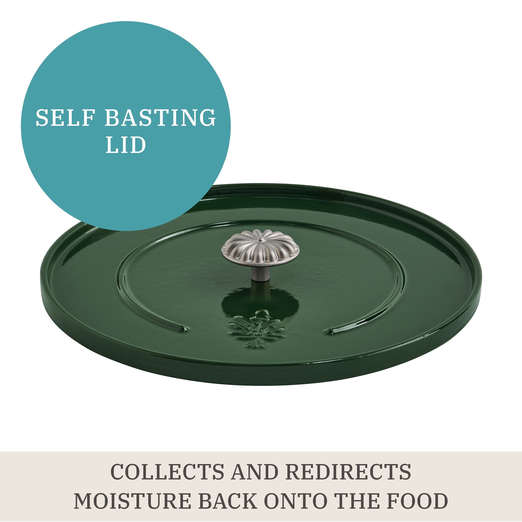 The Pioneer Woman 7-Quart Enameled Cast Iron Dutch Oven with Lid, Dark Green