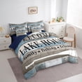 thumbnail image 3 of Homewish Rustic Lake House Twin Bedding Sets 7-Piece for Teen, Vintage Boat Paddle Bedding Comforter Set, Grey Blue Wooden Plank Reversible Sheet Sets, Breathable Home Decor, 3 of 7