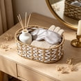 thumbnail image 5 of AOMXGD Natural Woven Storage Basket For Desk Coffee Table Snacks Cosmetics Small Items Organizer Tray, 5 of 7