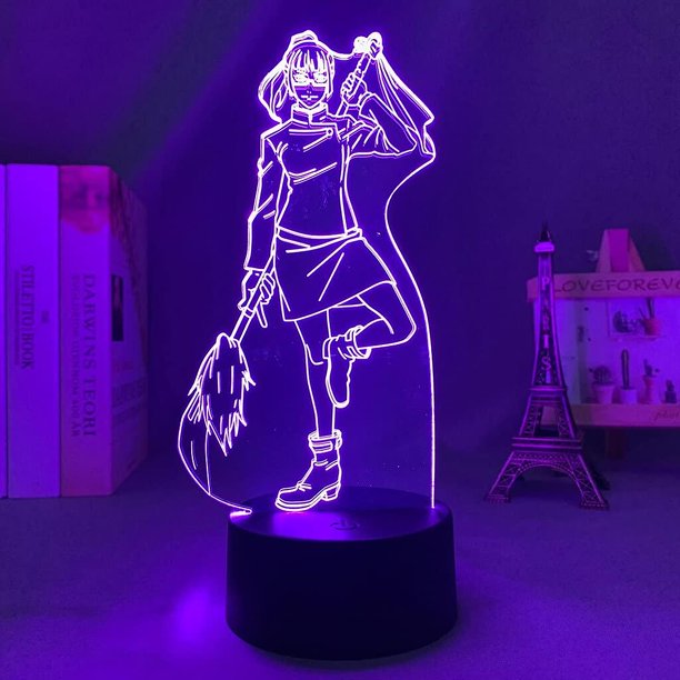 Hpqnl-manga luz Led Jujutsu Kaisen Zenin Maki para decoración de dormitorio luz de noche Jujutsu Kaisen regalo acrílico Anime 3d lámpara decoración de habitación Feliz Sencillez