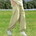 thumbnail image 2 of Ixbnca Childrens Jogger Pants Casual Elastic High Waist Pockets Pants Loose Solid Color Sports Hiking Pants, 2 of 6