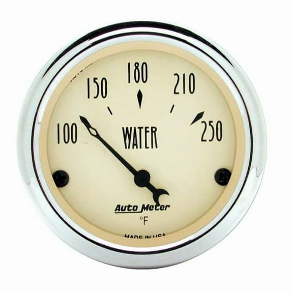 Autometer 1837 Antique Beige Water Temperature Gauge, 2-1/16", 250 F, Electric