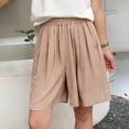 thumbnail image 5 of USSUMA Womens Plus-Size Jacquard Elastic Waist Pocket Shorts Pull-On High Stretch Breathable Fabric Relaxed Fit with Functional Pockets for Summer Lounge Travel Everyday Comfort, Plus Size, Casual, 5 of 7