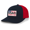 Navy/Red, variant on American Flag USA(ID) First Embroidered Leather Patch Mesh Back Trucker Hat, Navy/Red