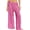 Pink, variant on Womens Crochet Swimsuit Coverup Pants High Waisted Drawstring Sexy Sheer Mesh Knit Wide Leg Beach Pants