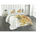 thumbnail image 2 of Ambesonne Beach Quilted Coverlet 3 Pcs, Sea Shells and Starfish, Queen Size, Earth Yellow Cream, 2 of 4