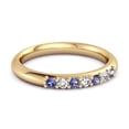 thumbnail image 2 of 0.40 Ctw Tanzanite Eternity 925 Sterling Silver Gold Vermeil Stackable Mismatch Women Valentines Day Gifts Ring, 2 of 3