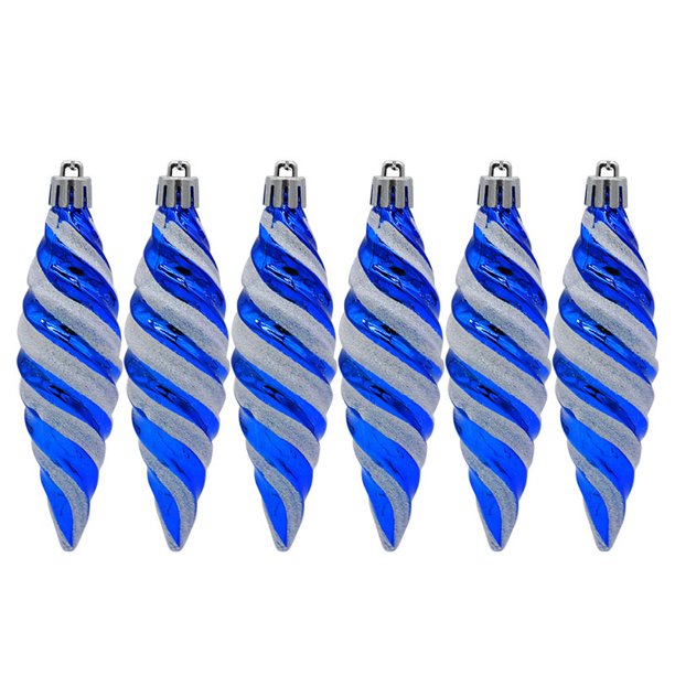Christmas Paquete Grandes en Forma de Espiral - Decoración Brillante y con - Decoraciones para árboles de NavidadAzul6PCS