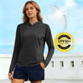 thumbnail image 2 of Afuyipoi Women UPF 50+ Sun Protection Shirt,Quick-Drying Thumb Holes Sporty & Casual Long Sleeve Shirt Dark Gray S, 2 of 6