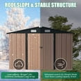 thumbnail image 3 of Clouddwell 10x12 ft. Outdoor Storage Shed with Base, Brown Metal Garden Shed with Double Lockable Doors for Backyard, Patio, 3 of 8