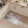 thumbnail image 2 of ODIKA 3'x5' Washable Area Rug Non-Slip, Flatweave, Easy Care Pink Abstract Interlocking Watercolor Block Brushstroke Splash for Hallway, Laundry Room, 2 of 7