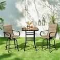 thumbnail image 4 of Yaheetech 2-Piece Patio Swivel Texteline Bistro Chairs with High Back, Black/Brown, 4 of 8