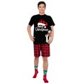 thumbnail image 3 of iHapHap Family Christmas PJs Black Plaid Short Sleeve Set, Men 2XL, 3 of 6