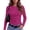 02#Hot Pink, variant on Women's Leopard Print Crewneck T Shirt Long Sleeve Fitted Casual Top for Work Daily and Going Out Outfits