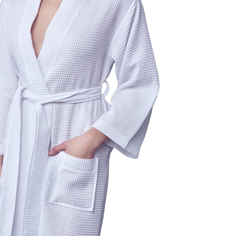 white cotton waffle dressing gown Men's White Cotton Waffle Dressing Gown