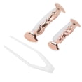 thumbnail image 4 of Juego de dentaduras postizas de hip hop, reutilizables, resistentes a la decoloración, de cobre, para Halloween, decoración dental, oro rosa, 4 of 14