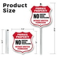 thumbnail image 2 of Private Property Shield Sign No Hunting Hiking Trespassing Without Written Permission (2 Pack) 12 inch X 12 inch Shield Shaped Rust-Free Aluminum Metal Signs with Aluminum Mounting, 2 of 8
