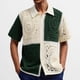 thumbnail image 1 of Ceisia Men's Summer Color Block Circular Patchwork Open Knit Short Sleeve Button Down Cardigan Multicolor M Gifts, 1 of 9
