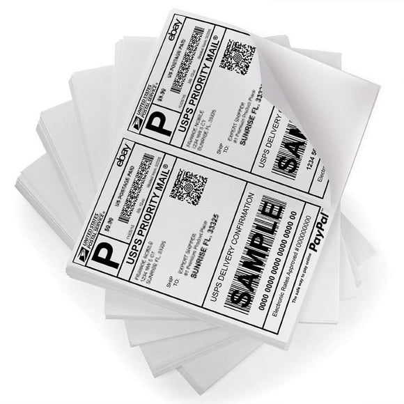 FungLam Shipping Labels with Self Adhesive, for Laser & Inkjet Printers, 8.5 x 5.5 Inches, White, Pack of 10000 Labels