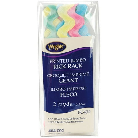 UPC: 0070659294600 | Simplicity Wrights 5/8 Jumbo Printed Rainbow Rick Rack Multi-color 2.5 yards