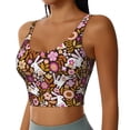 thumbnail image 2 of Sports Bras For Women Workout Tank Tops, Tropical Cartoon Cute Rabbit Flower Running Vest With Removable Cups, 2 of 2