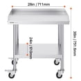 thumbnail image 3 of VEVOR Stainless Steel Work Table, 24 x 28 x 30 Inch Commercial Food Prep Worktable with 4 Wheels, Casters, 3-Sided Backsplash Heavy Duty Prep Worktable, Metal Work Table for Restaurant Home Hotel, 3 of 9