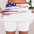 thumbnail image 5 of LevmjiaWomen's High Waisted 10th of July Shorts Patriotic Print Tummy Control Athletic Running Yoga Shorts with Pocket, 5 of 5