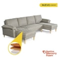 thumbnail image 2 of Sala Modular Doble Chaise Makora Salazar con Memory Foam Color Gris Claro Lino Respaldo Reclinable de 3 Posiciones, 2 of 7