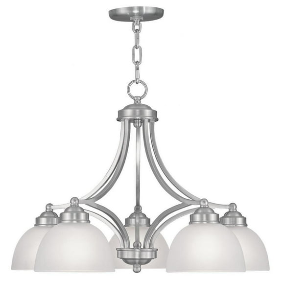 Traditional Five Light Chandelier-Brushed Nickel Finish Bailey Street Home 218-Bel-1653542
