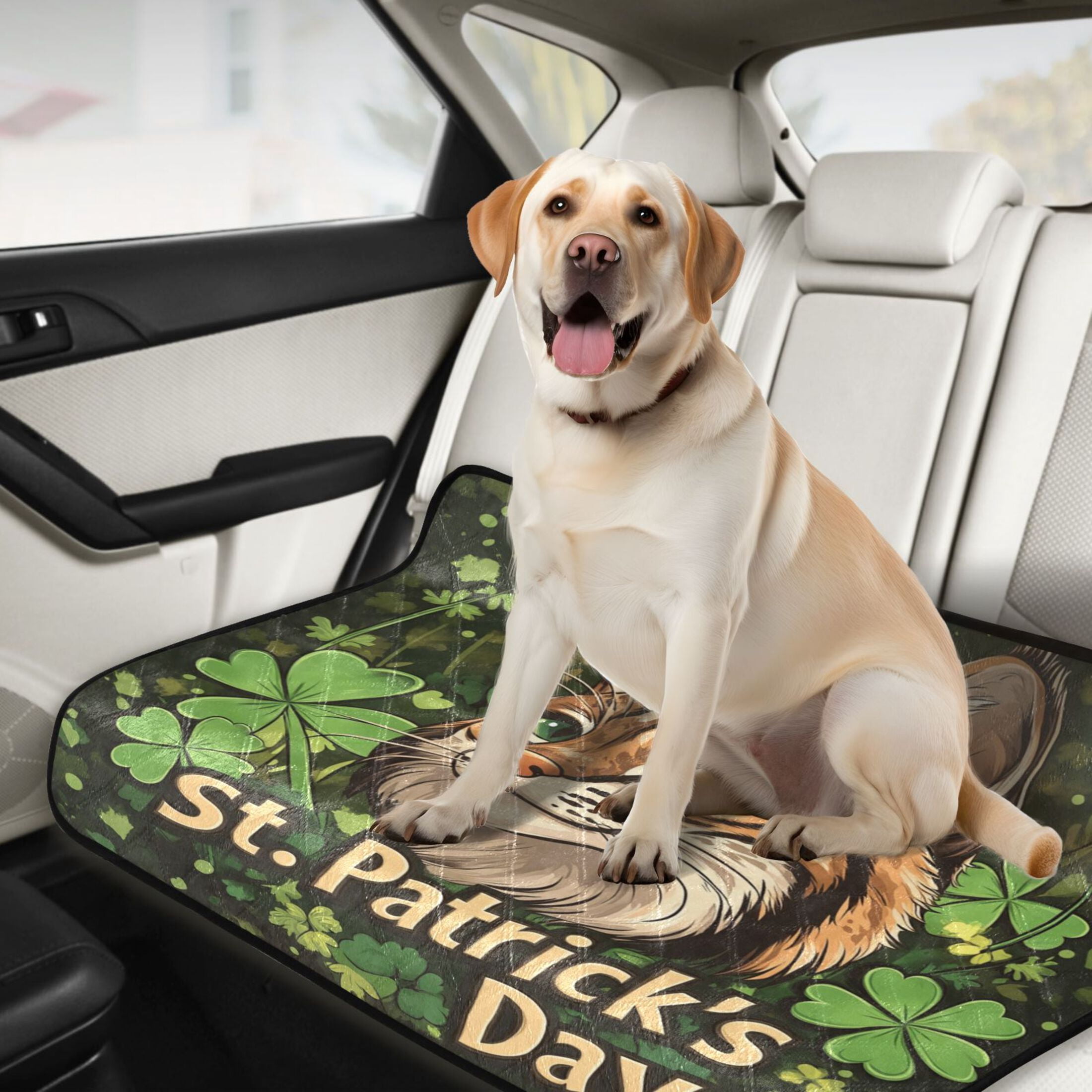 Qxltty Stpatricks Day Cute Lynx Cat litter Pads Pet Set of 2 Diaper Mats Center Anti-leakage Layer Absorbent Soft and Comfortable