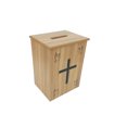 thumbnail image 3 of FixtureDisplays Boîte à Dîmes en Bois Manufacturé Boîte d'Offrande Croix Église Chrétienne Boîtes de Dons en Bois, Boîtes de Collection, Boîtes de Charité 11.8 Pouces de Large x 9.5 Pouces de Profondeur x 15.8 Pouces de Hauteur, 3 of 6