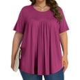 thumbnail image 3 of Fantaslook Womens Plus Size Tops Tunic Short Sleeve Shirts Floral Blouses Loose Summer Tops, 3 of 8