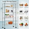 thumbnail image 5 of Storage Shelves Metal Wire Shelving Unit 5-Tier NSF Heavy Duty Organizer Shelf Adjustable Utility Rolling Steel Garage Shelving 14" W x 30" L x 60" H Commercial Grade Layer Rack with Wheels Chrome, 5 of 7