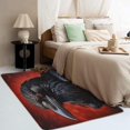 thumbnail image 4 of Crow Rug & Home Decor - Black and Red Gothic Rugs for Entryway, Front Door Mat Indoor Entrance, Washable Rugs, 3x5 Rug, Non Slip Soft Small Area Rug, Raven Bird Carpet & Room Decorations Y-&195, 4 of 7