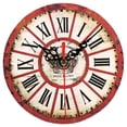 thumbnail image 2 of Vintage Wall Clock, MDF Material, Round Shape, Fashionable Patterns, Ecofriendly, Black Hour and Minute Hands, Red Second Hand,  on Wall or Stand on Table, 2 of 3