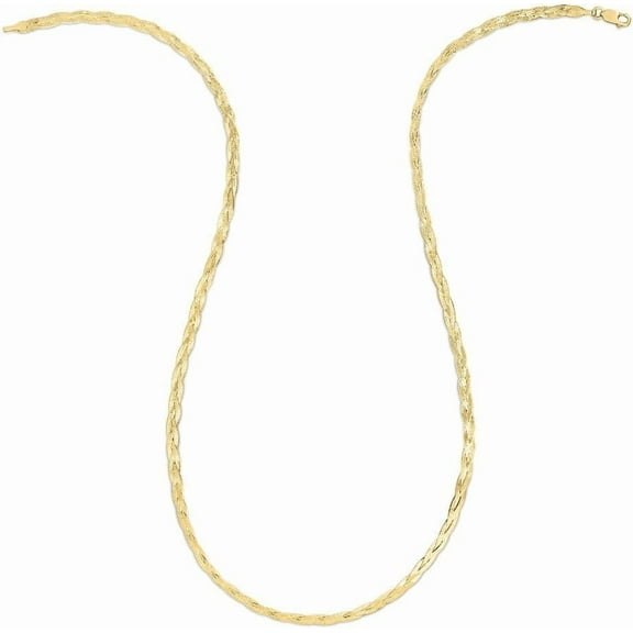 Floreo 14k Yellow Gold 3.2mm Solid Braided Herringbone Bracelet