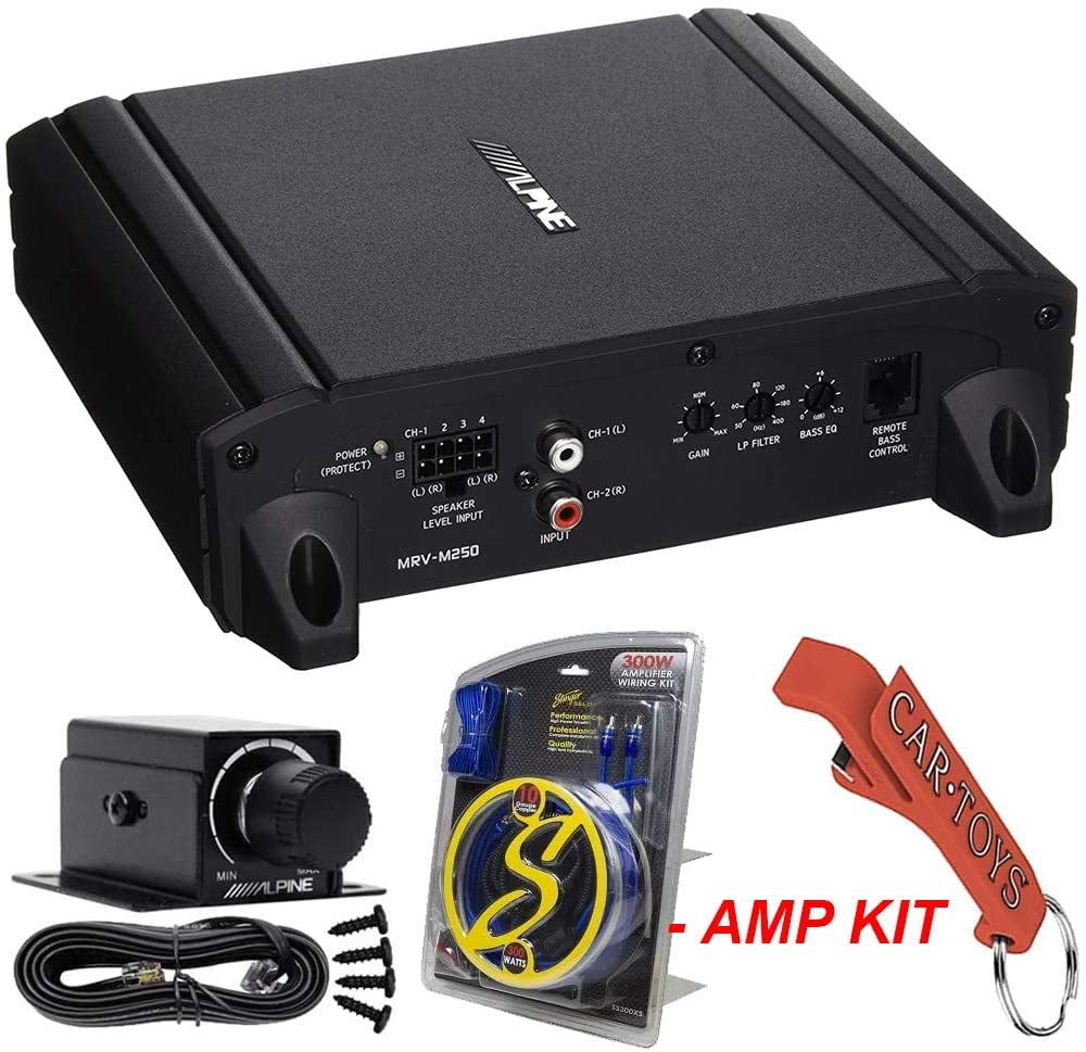 Alpine Mrv M250 Mono V Power Digital Car Amplifier With Amp Kit And Rux Knob 2 Driver S Seat Bass Gain Remote Controller Bundle Compact Yet Powerful Walmart Com