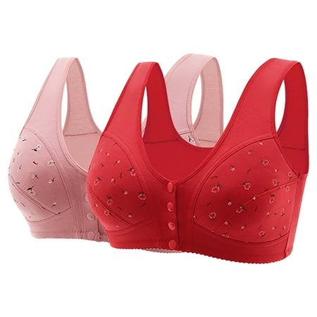 HYSYSB Sports Bras for Women balconette Bras for Women womens Bras No Underwire Full Support strappy Sports Bra bras for Strap Up Bras No Underwire Wireless Bras cotton Sports Bra Hot Pink 52