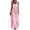 Pink, variant on YuXingFu Mommy and Me Dresses Maxi V-Neck Plus Size Womens Dress Sleeveless with Pocket Long Casual Summer Black S